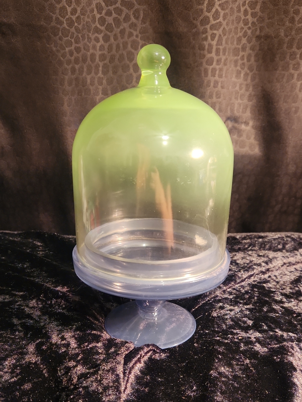 Translucent Glass Cloche Dome  Candle Holder